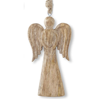 6" Mango Wood Ornament with Jute Hanger