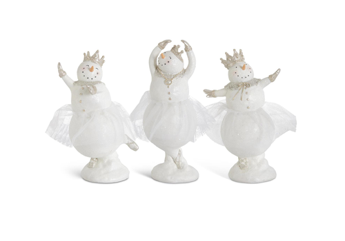  K & K Interiors Inc Glittered Snow Ballerina Figurine with Tulle Tutu 