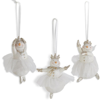Glittered Snow Ballerina with Tulle Tutu Ornament