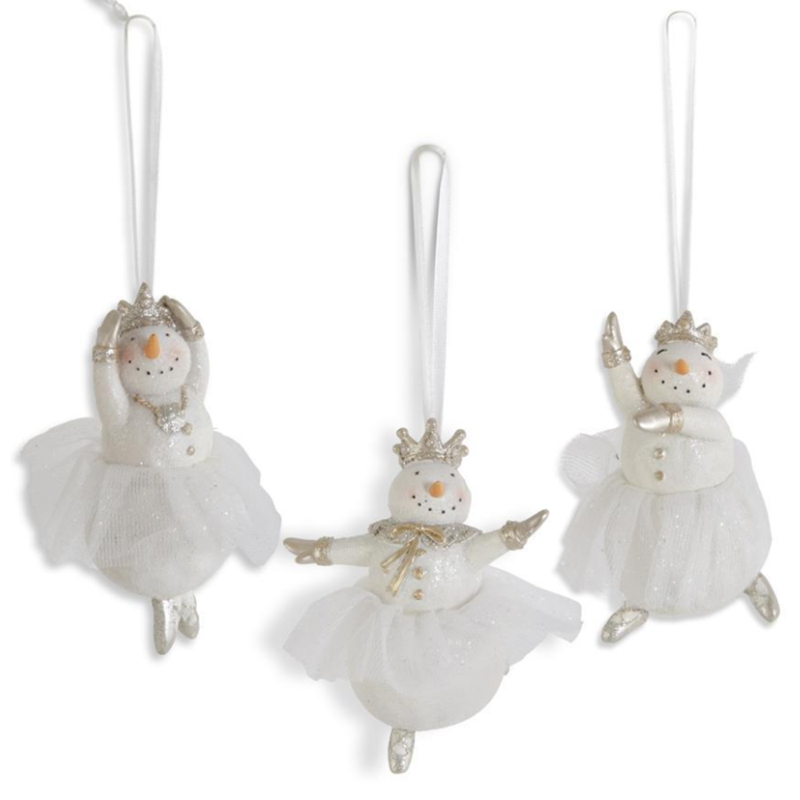 Glittered Snow Ballerina with Tulle Tutu Ornament