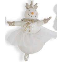 Glittered Snow Ballerina with Tulle Tutu Ornament
