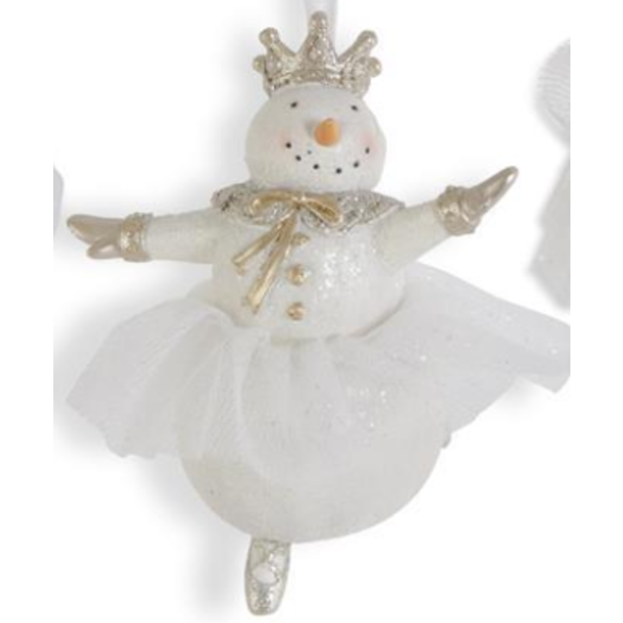 Glittered Snow Ballerina with Tulle Tutu Ornament