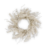 K & K Interiors Inc 18" Champagne Tinsel Twig & Pearl Wreath