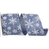 Reliant Ribbon Snowflakes Texture Iridescent Denim 2.5" Ribbon (per yard)