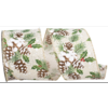 Reliant Ribbon Acorn Snow Holly Glimmer Rustic Ivory/Gold 2.5" Ribbon (per yard)