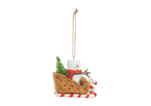  S'mores Graham Cracker Sled Ornament 