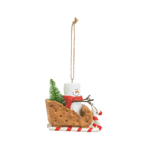  S'mores Graham Cracker Sled Ornament 