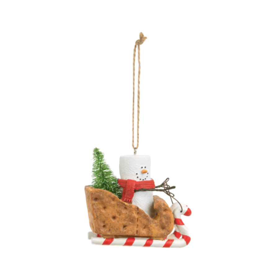 S'mores Graham Cracker Sled Ornament