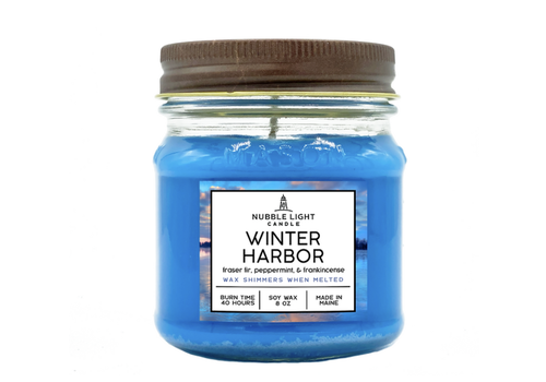  Nubble Light Candle Winter Harbor Soy Candle 8 oz 