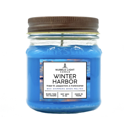  Nubble Light Candle Winter Harbor Soy Candle 8 oz 