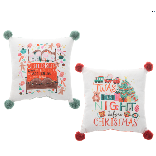  Holiday Story Throw Pillow 