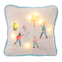 LED Light Up Winter Scene Pillow