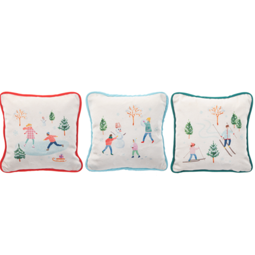  LED Light Up Winter Scene Pillow 