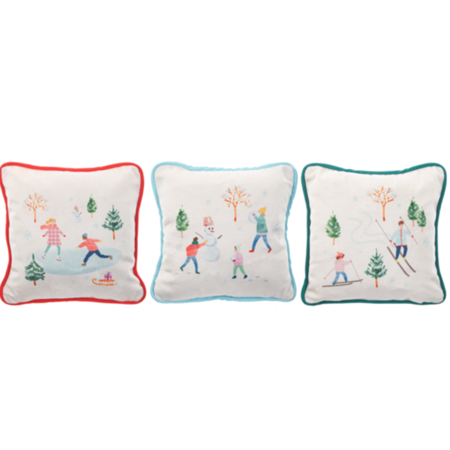 LED Light Up Winter Scene Pillow