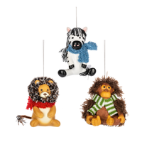 Fluffy Friend with Scarf Ornament