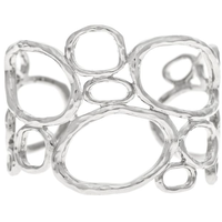Silver Organic Ovals Wide Cuff Bracelet