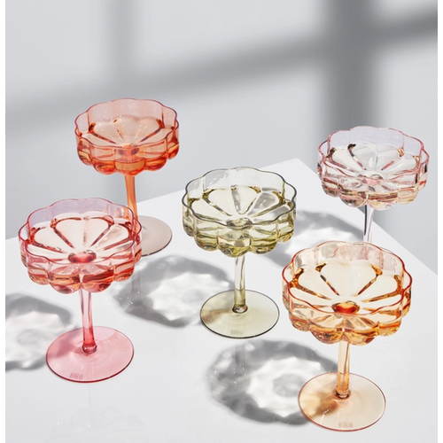  The Wine Savant / Khen Glassware Flower Vintage Coupes Champagne 