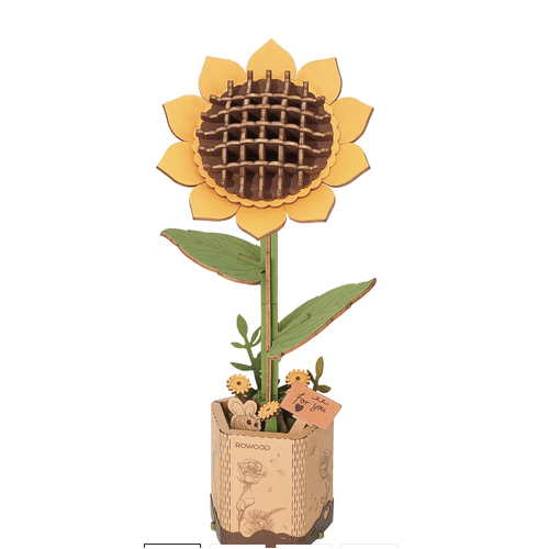  Hands Craft 3D Wooden Flower Puzzle: Sunflower 