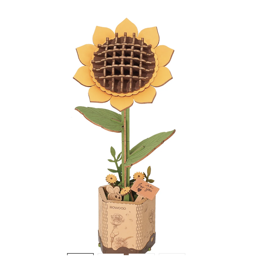 3D Wooden Flower Puzzle: Sunflower