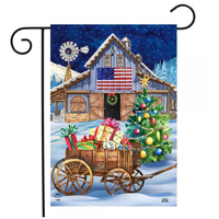 Holiday Barn Garden Flag