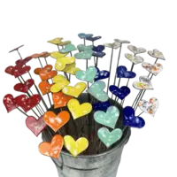 Small Enamel Heart on Stake