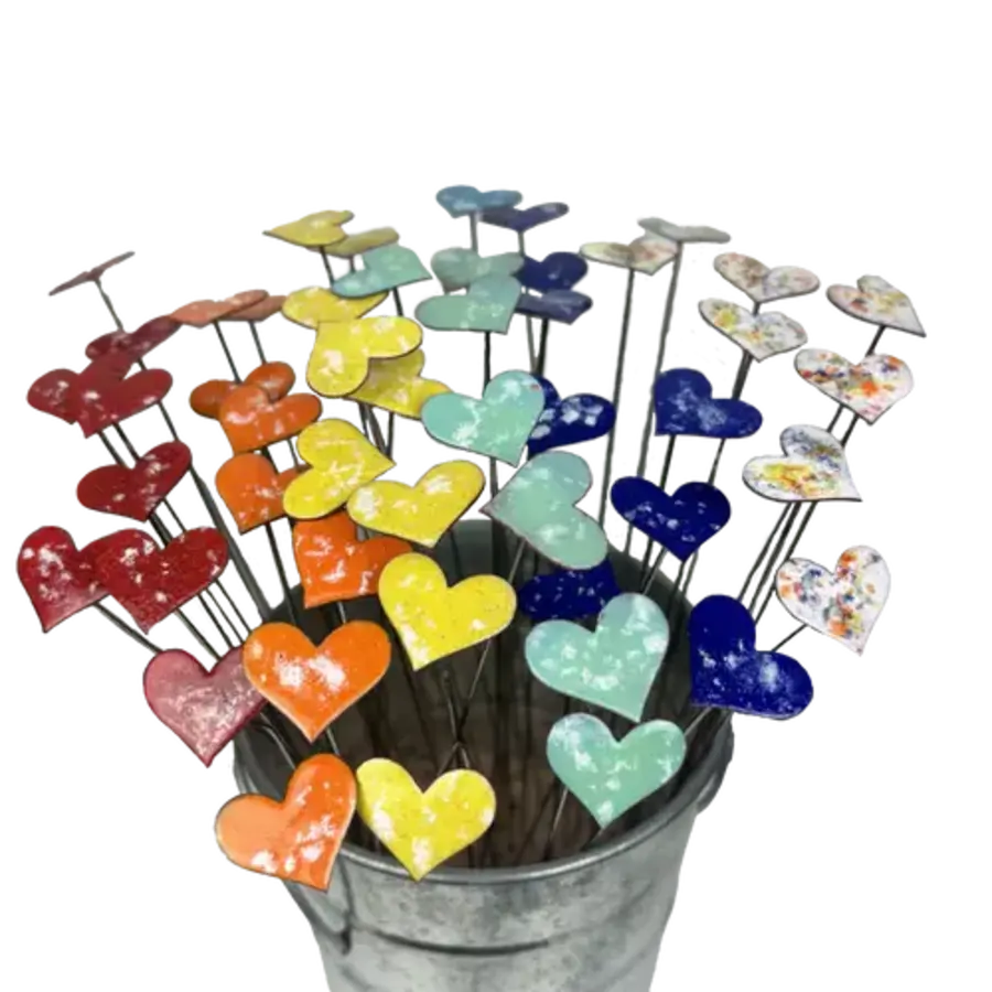 Small Enamel Heart on Stake