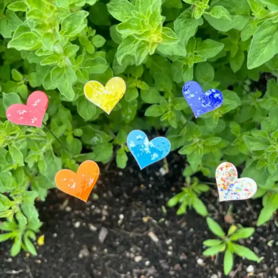 Small Enamel Heart on Stake