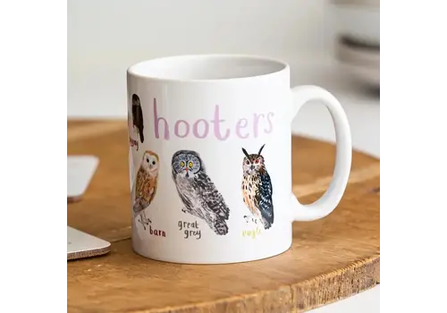 Sarah Edmonds Illustration Hooters Ceramic Bird Pun Mug   Sarah Edmonds Illustration Hooters Ceramic Bird Pun Mug
