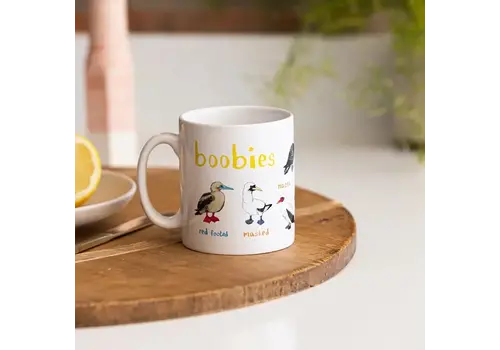  Sarah Edmonds Illustration Boobies Ceramic Bird Pun Mug 