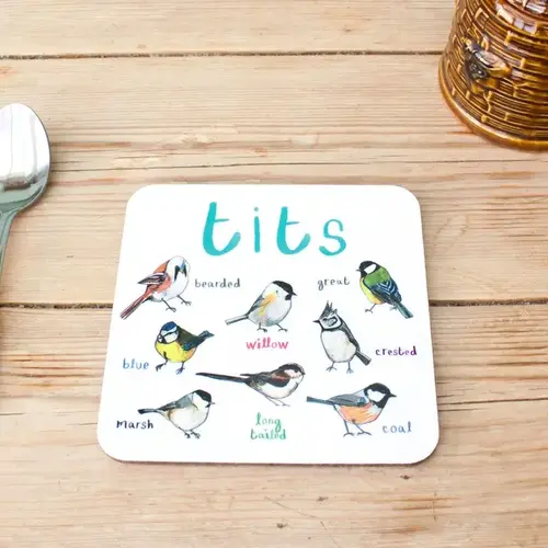 Sarah Edmonds Illustration Tits Bird Coaster 