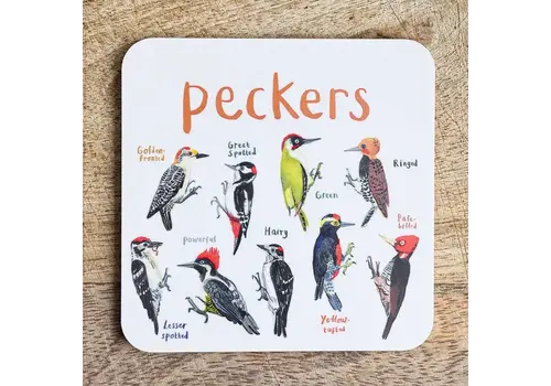  Sarah Edmonds Illustration Peckers Bird Coaster 