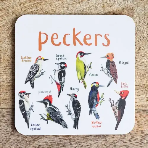  Sarah Edmonds Illustration Peckers Bird Coaster 