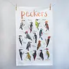 Sarah Edmonds Illustration Peckers Bird Cotton Tea Towel