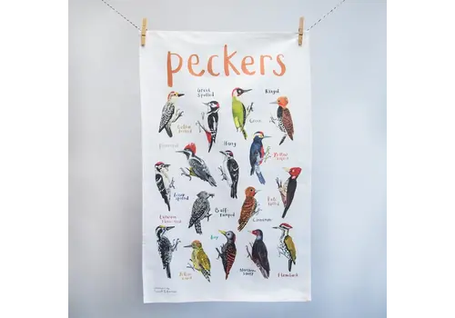  Sarah Edmonds Illustration Peckers Bird Cotton Tea Towel 