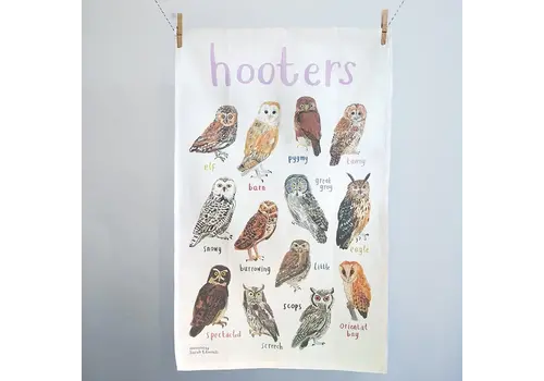  Sarah Edmonds Illustration Hooters Bird Cotton Tea Towel 