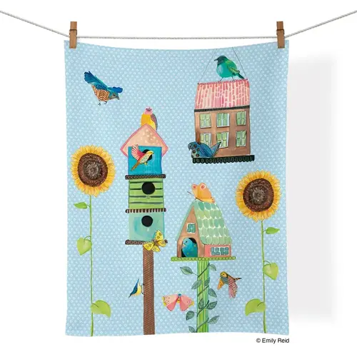  WerkShoppe Birdhouse Lane Cotton Tea Towel 