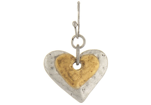  Rain Jewelry Collection Two Tone Layered Hearts Earrings 