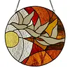 River of Goods Doves at Sunset Round Stained Glass Window Panel River of Goods Doves at Sunset Round Stained Glass Window Panel