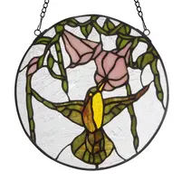HB & Hibiscus Stained Glass Window Panel