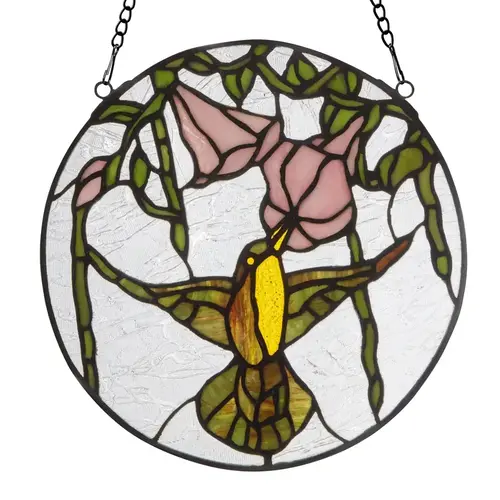  River of Goods HB & Hibiscus Stained Glass Window Panel 