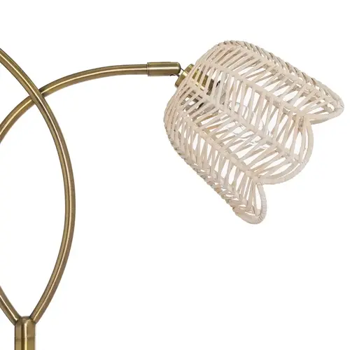  River of Goods 61"H Metal Floor Lamp w/ Rattan Shades 