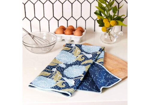  Rockflowerpaper Chrysanthemum Bird Tea Towel 