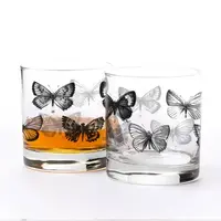 Vintage Butterfly Whiskey Glass
