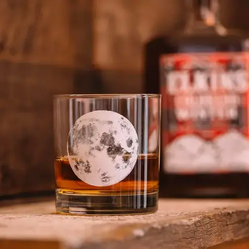  Black Lantern Full Moon Whiskey Glass 