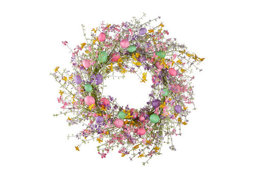  Wildflower & Pastel Egg Wreath 