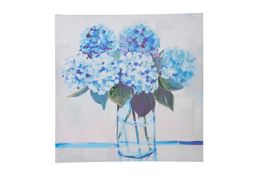  16" Blue Floral Wall Art 