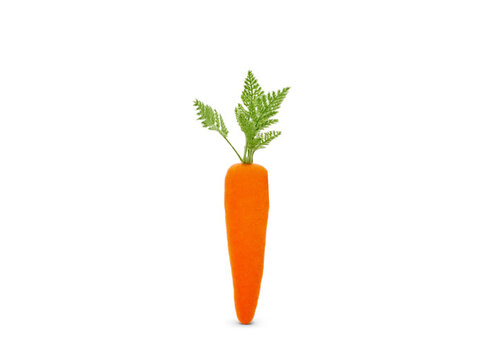  16" Flocked Orange Carrot with Leaves 