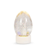 8.5" Lighted Easter Bunny Swirling Glitter Water Egg