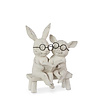 7" Reading Bunny & Pig on Bench