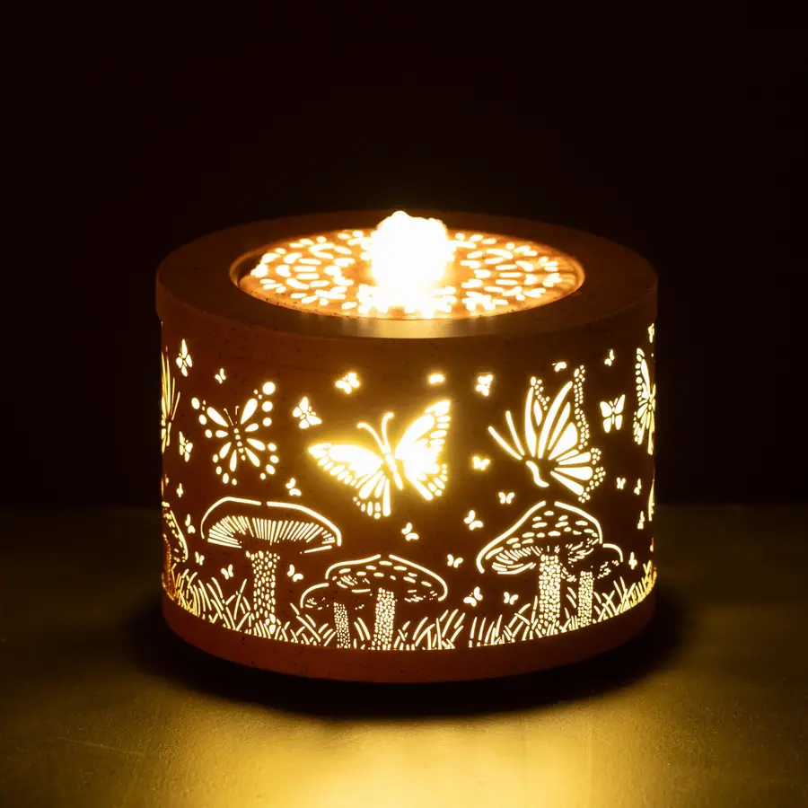 Butterfly & Mushroom Tabletop Illuminated Fountain